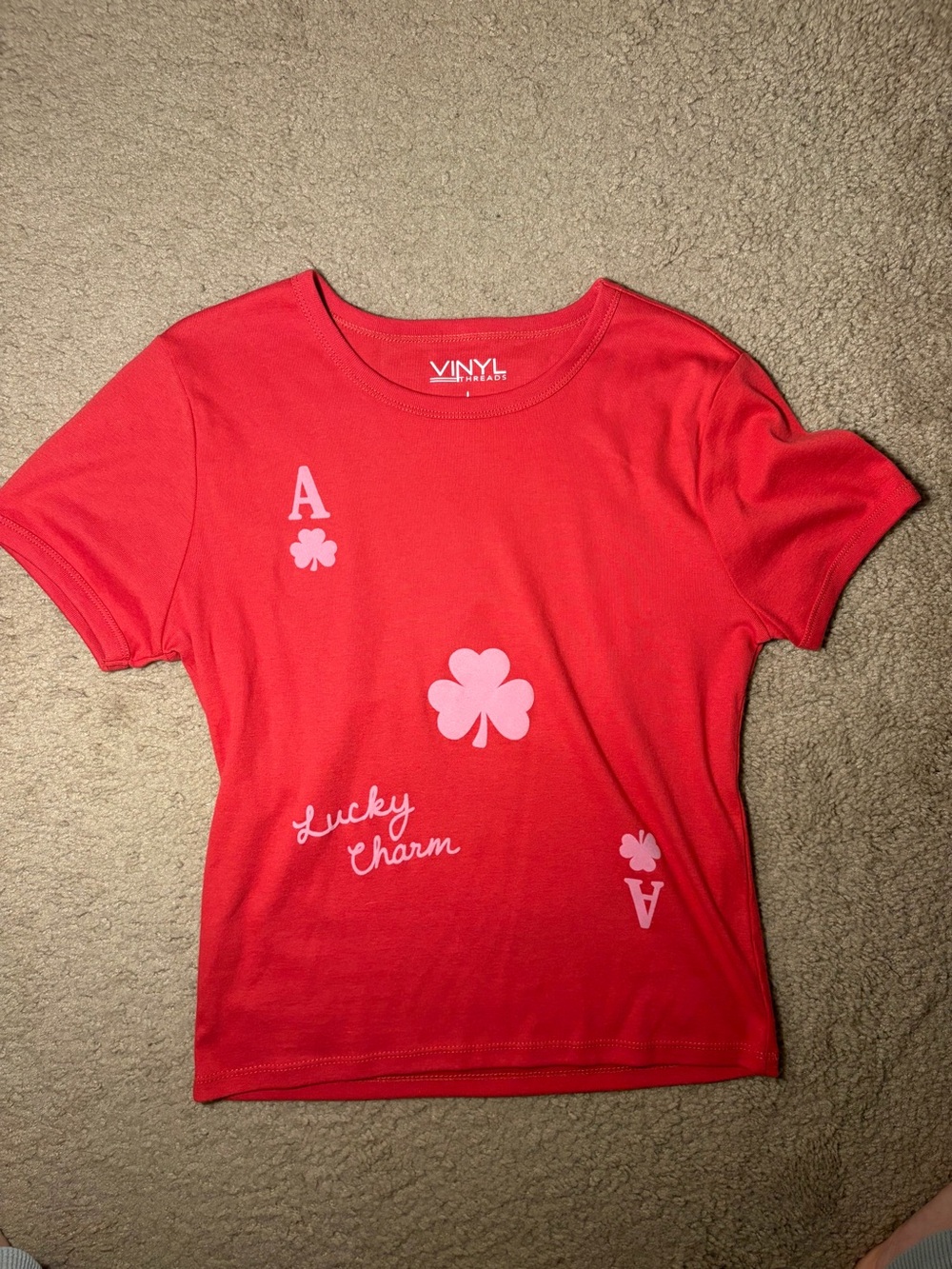 VINYL Threads "Lucky Charm" Red Clover Graphic Tee from Target NWOT